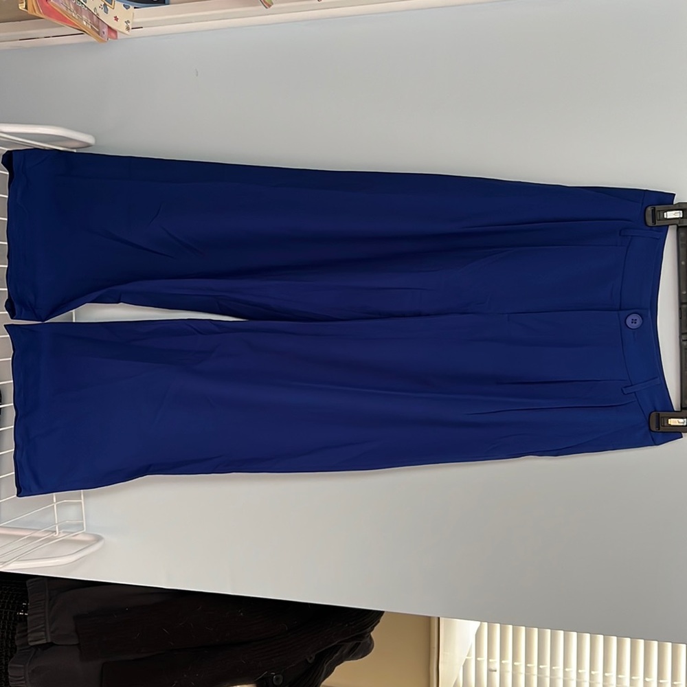Amazon Wide Leg Business Pants With Pockets, Royal Blue, Size: S